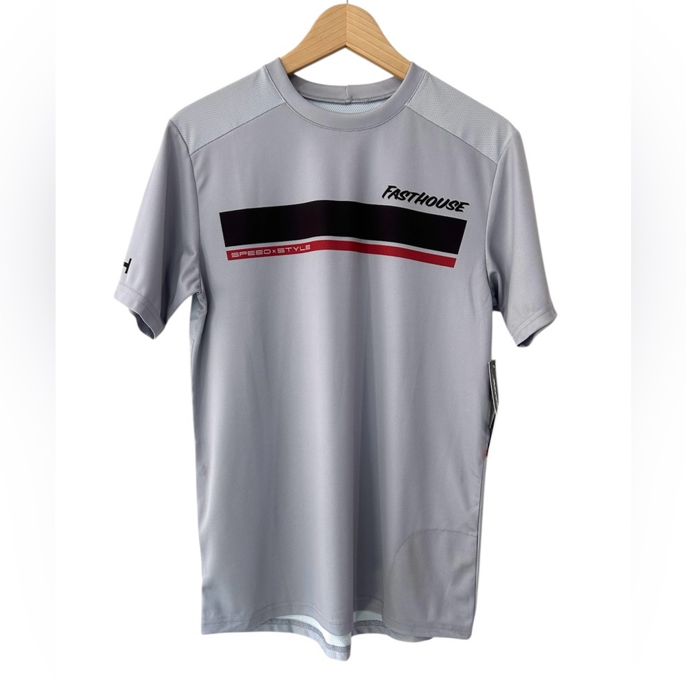 Fasthouse men’s MTB Impakt Cosmos Jersey S grey short sleeve shirt biking NWT